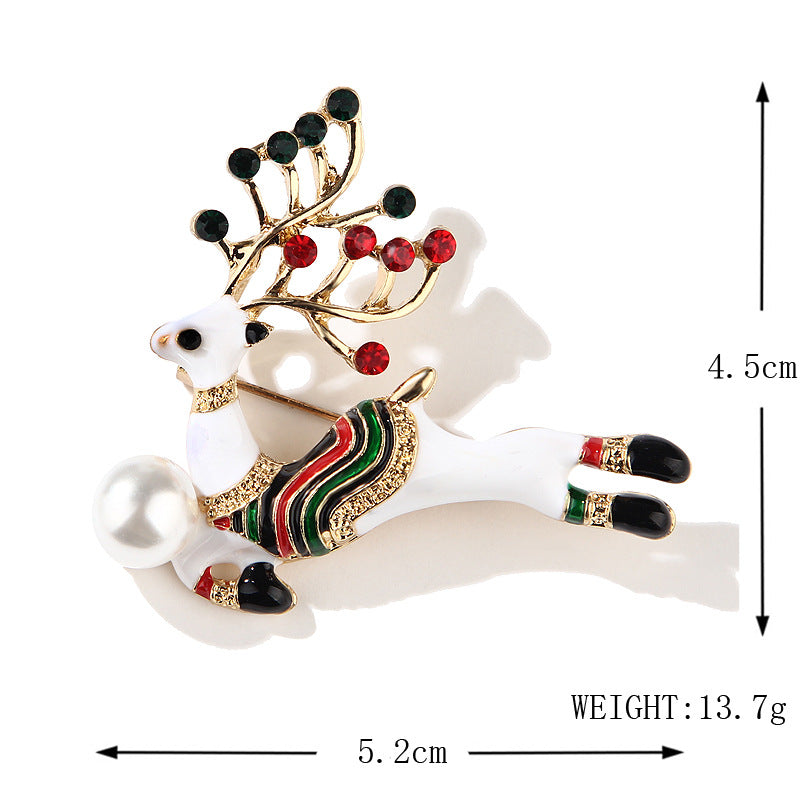 Women's Christmas Brooches Set - New Fashion Santa Tree Reindeer Wreath Snowflake Bell Pins