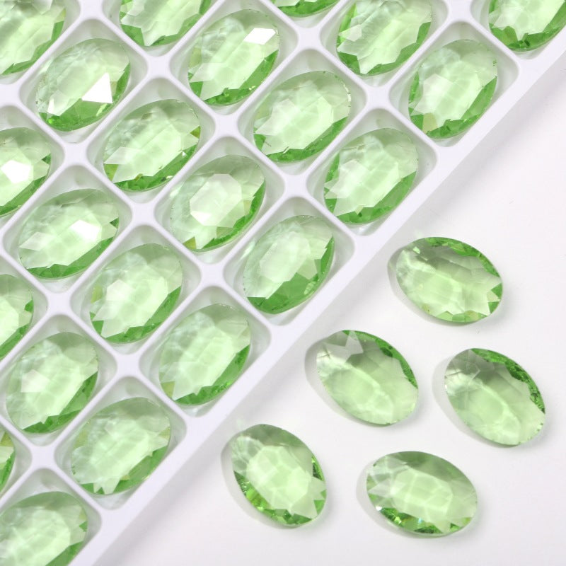K9 Glass 10x14mm Ice Oval Pointed-Back Rhinestones – Bulk Colorful Marquise Gems for Nail Art