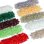 3A Plated Aurora Iridescent Glass Crystal Beads - Faceted Flat Round Loose Beads