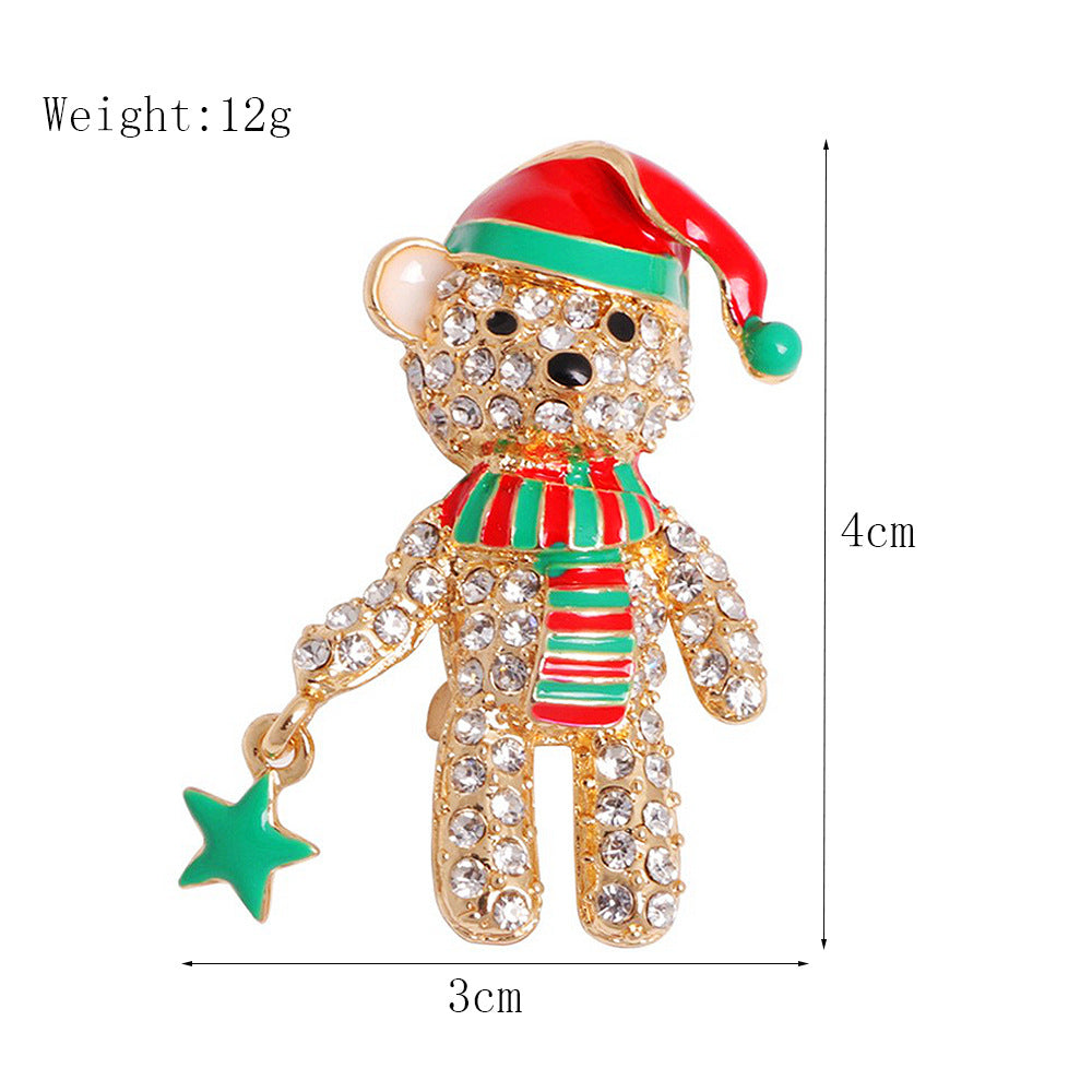 Women's Christmas Brooches Set - New Fashion Santa Tree Reindeer Wreath Snowflake Bell Pins