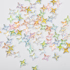 K9 Glass Mocha Aurora 4-Point Star Rhinestones – Flat-Back Iridescent Gems for Nail Art & Phone Charms