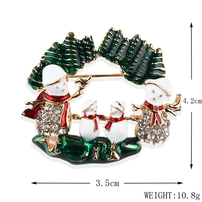 Women's Christmas Brooches Set - New Fashion Santa Tree Reindeer Wreath Snowflake Bell Pins