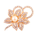 Korea style full pearl swan rhinestone flower brooch pin -women's fashion accessories