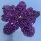Large Floral Lace Appliqué Trim with Sequins & Beading – Embellished DIY Sew-On Embroidered Flower for Wedding Dresses, Evening Gowns & Bridal Fashion Accessories