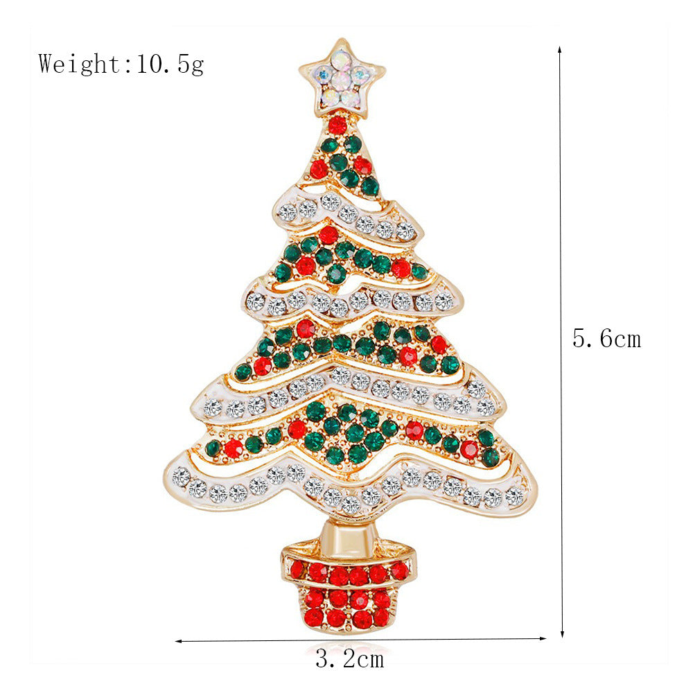 Women's Christmas Brooches Set - New Fashion Santa Tree Reindeer Wreath Snowflake Bell Pins