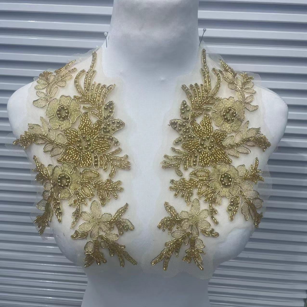 Multicolor Lace Embroidery Sequins Trim - DIY Accessories for Wedding Dresses, Evening Gowns & Dance Performance Costumes