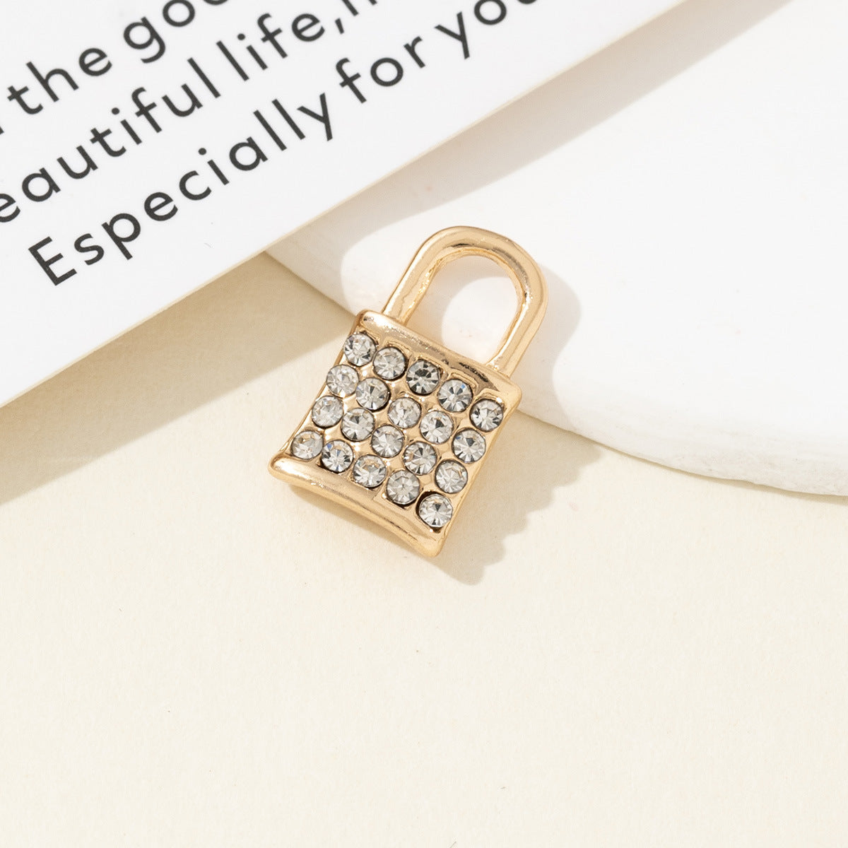 Diamond Studded Lock Pendant, Heart-shaped Lock, Fake Lock Bracelet, Earring Material, Luggage, Clothing Decoration, Diy Alloy Jewelry Accessories