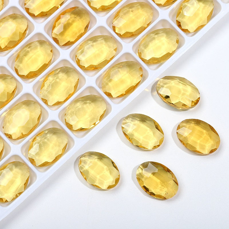 K9 Glass 10x14mm Ice Oval Pointed-Back Rhinestones – Bulk Colorful Marquise Gems for Nail Art