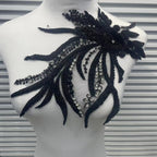 Lace Embroidery with Sequins Trim - Exquisite DIY Accessories for Wedding Dresses, Evening Gowns & Cheongsams