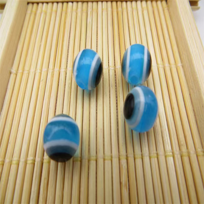 Resin Devil's Eye Beads - Turkish Blue Evil Eye Striped Loose Beads for DIY Jewelry