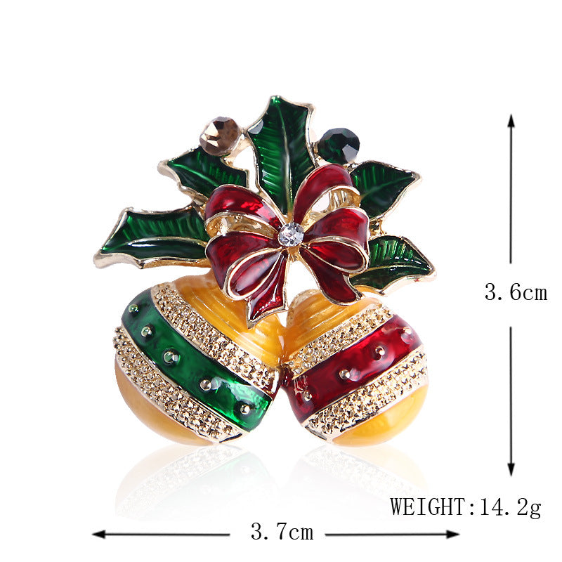 Women's Christmas Brooches Set - New Fashion Santa Tree Reindeer Wreath Snowflake Bell Pins