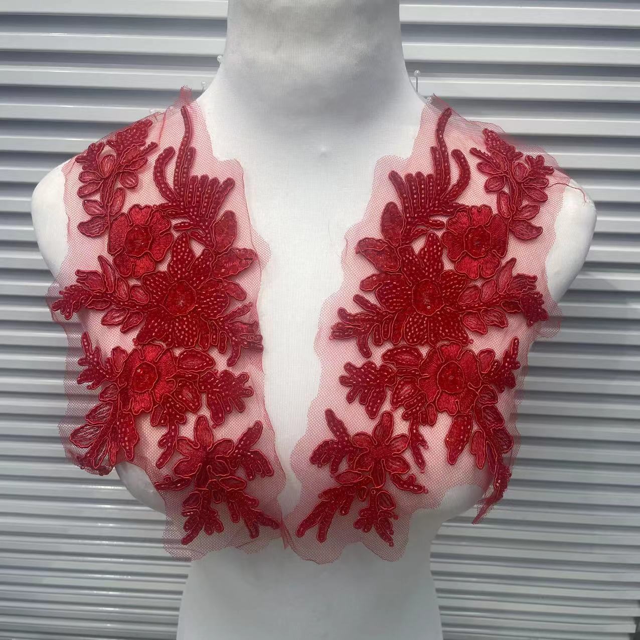 Multicolor Lace Embroidery Sequins Trim - DIY Accessories for Wedding Dresses, Evening Gowns & Dance Performance Costumes