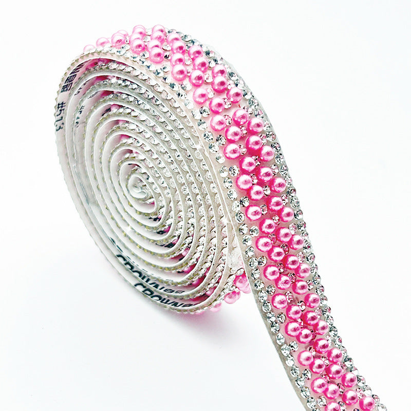 Pearl Rhinestone Strip, Self-adhesive Rhinestone Strip, Diy Jewelry Accessory, Shoe And Bag Decoration, Clothing Rhinestone Patch