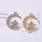 Vintage Star Moon Hollow Pendant Handmade Star Moon Pendant Bracelet Necklace Accessories DIY Alloy Accessories