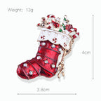 Women's Christmas Brooches Set - New Fashion Santa Tree Reindeer Wreath Snowflake Bell Pins