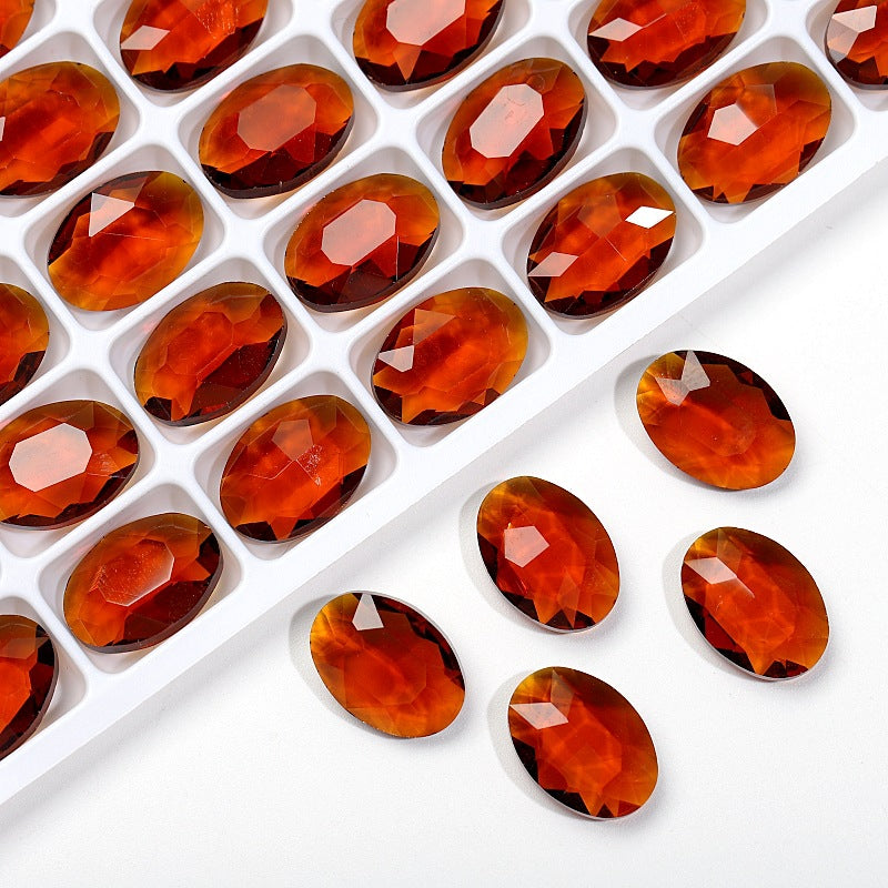 K9 Glass 10x14mm Ice Oval Pointed-Back Rhinestones – Bulk Colorful Marquise Gems for Nail Art