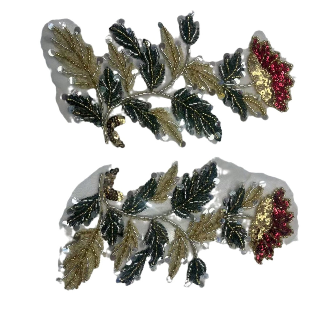 Multicolor Floral Lace Trim with Beaded & Rhinestone Embellishment – Sparkling Appliqué for Wedding Dresses, Evening Gowns & Bridal DIY Sewing Projects
