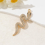 Cross Border New Diamond Inlaid Snake Shaped Alloy Pendant Bracelet Necklace Earring Accessories High-end Diy Material Accessories