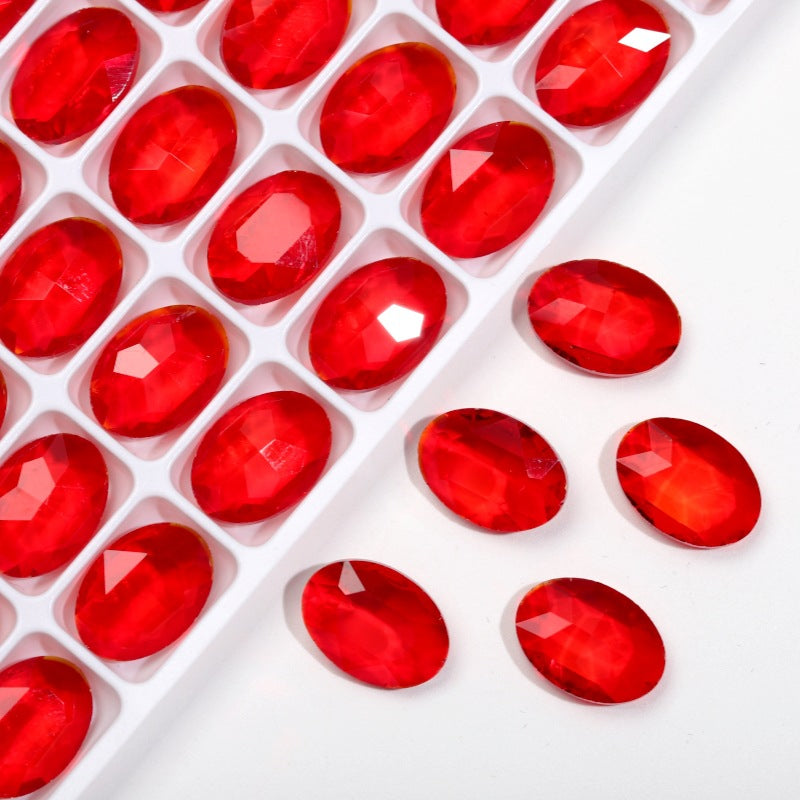 K9 Glass 10x14mm Ice Oval Pointed-Back Rhinestones – Bulk Colorful Marquise Gems for Nail Art