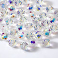 3a Plated Aurora Iridescent Glass Crystal Beads - Faceted Flat Round Loose Beads For Diy Jewelry Accessories