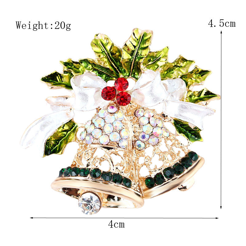 Women's Christmas Brooches Set - New Fashion Santa Tree Reindeer Wreath Snowflake Bell Pins