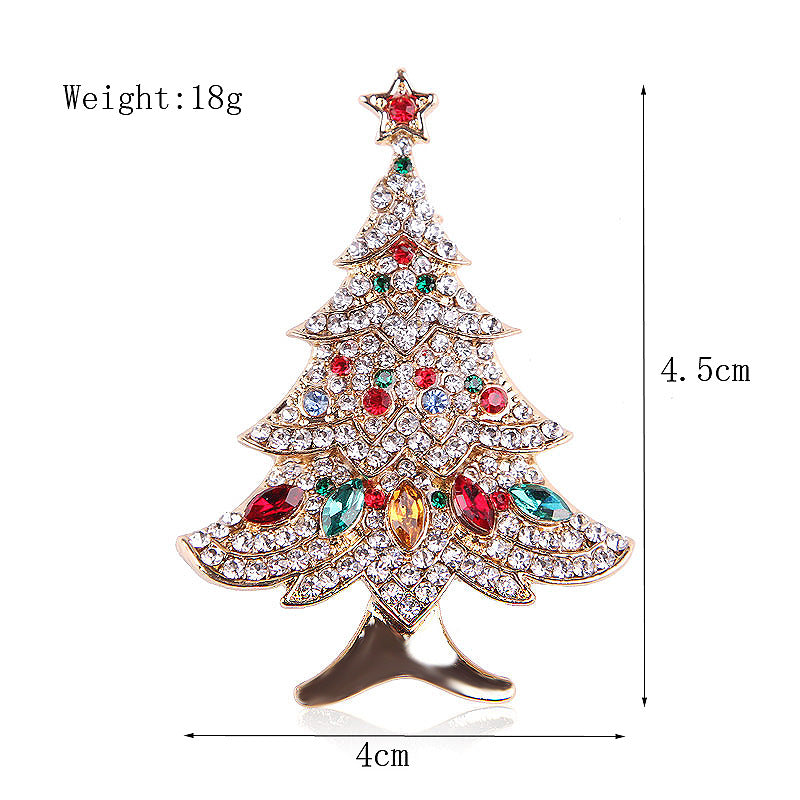 Women's Christmas Brooches Set - New Fashion Santa Tree Reindeer Wreath Snowflake Bell Pins