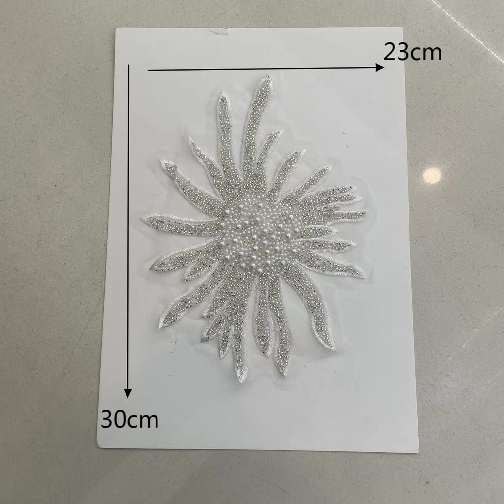 High-Quality Embroidery DIY Sequined Flower Beaded Lace Trim Collar Sewing Decor for Dresses & Garment Accessories