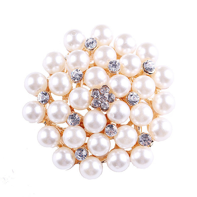 Korea style full pearl swan rhinestone flower brooch pin -women's fashion accessories