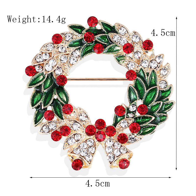 Women's Christmas Brooches Set - New Fashion Santa Tree Reindeer Wreath Snowflake Bell Pins