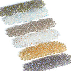 3A Plated Aurora Iridescent Glass Crystal Beads - Faceted Flat Round Loose Beads