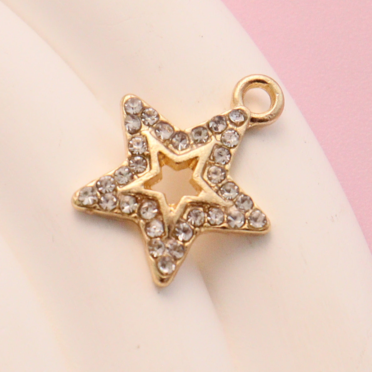 Cross Border Hollow Pentagram Diamond Inlaid Small Pendant Alloy Jewelry Accessories Diy Accessories Pendant Bracelet Clothing Material