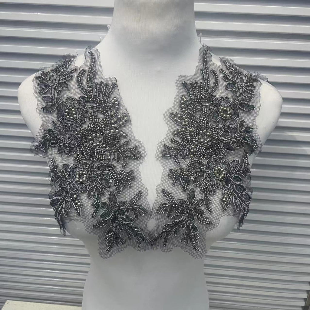Multicolor Lace Embroidery Sequins Trim - DIY Accessories for Wedding Dresses, Evening Gowns & Dance Performance Costumes