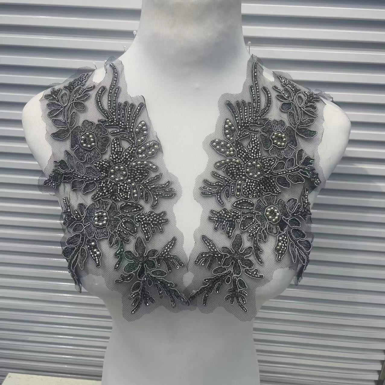 Multicolor Lace Embroidery Sequins Trim - DIY Accessories for Wedding Dresses, Evening Gowns & Dance Performance Costumes