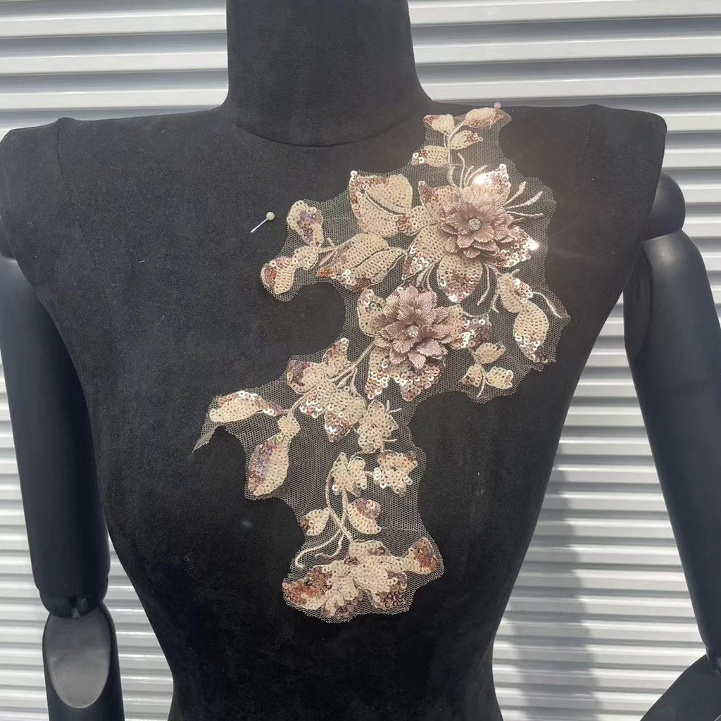 3D Embroidered Flower Patches & Delicate Lace Trims - All-in-One Apparel Decor Set