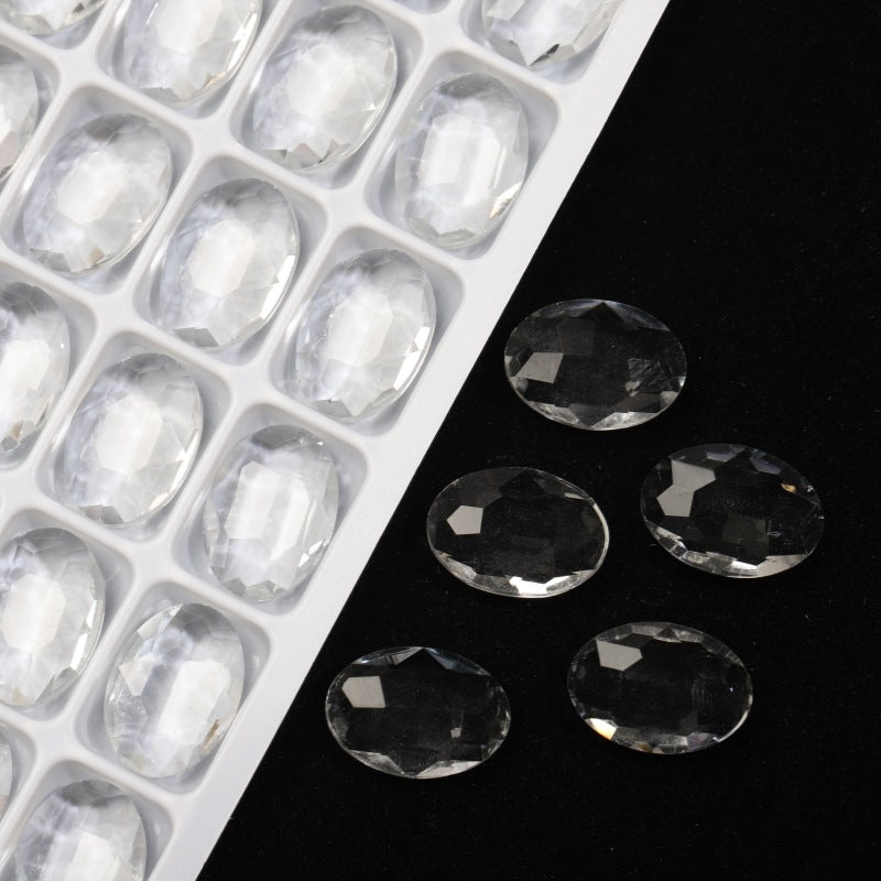 K9 Glass 10x14mm Ice Oval Pointed-Back Rhinestones – Bulk Colorful Marquise Gems for Nail Art