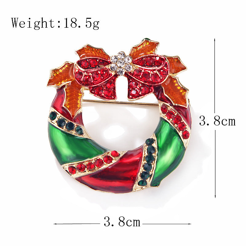Women's Christmas Brooches Set - New Fashion Santa Tree Reindeer Wreath Snowflake Bell Pins