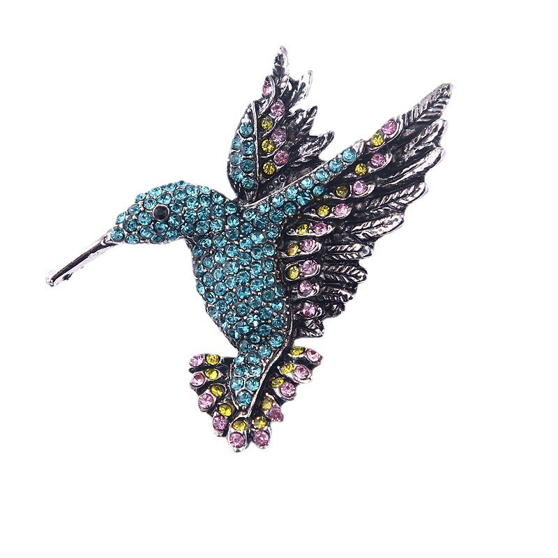 Retro Woodpecker Brooch - Full Crystal Rhinestone Eco Alloy Bird Pin, Vintage Style Women's Fashion Jewelry