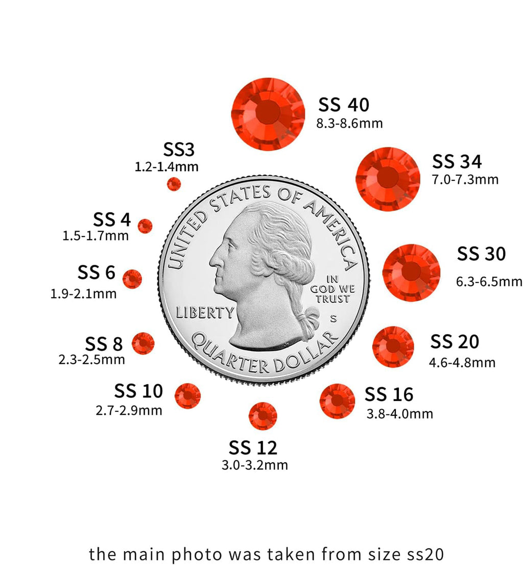 Hotfix Rhinestones, Crystal Rhinestones for Crafts Clothes DIY Decoration-Orange