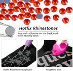 Hotfix Rhinestones, Crystal Rhinestones for Crafts Clothes DIY Decoration-Orange