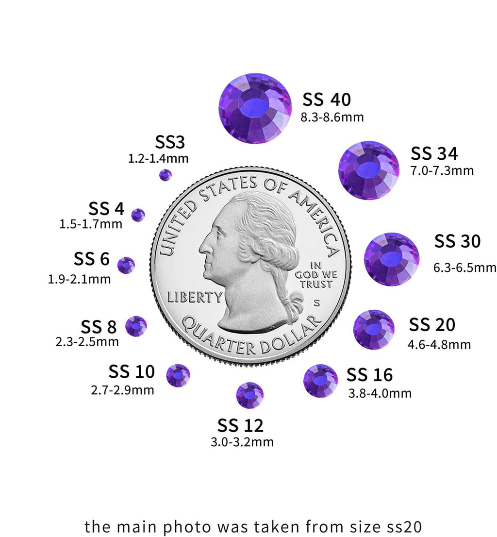 Hotfix Rhinestones, Crystal Rhinestones for Crafts Clothes DIY Decoration- Purple Velvet