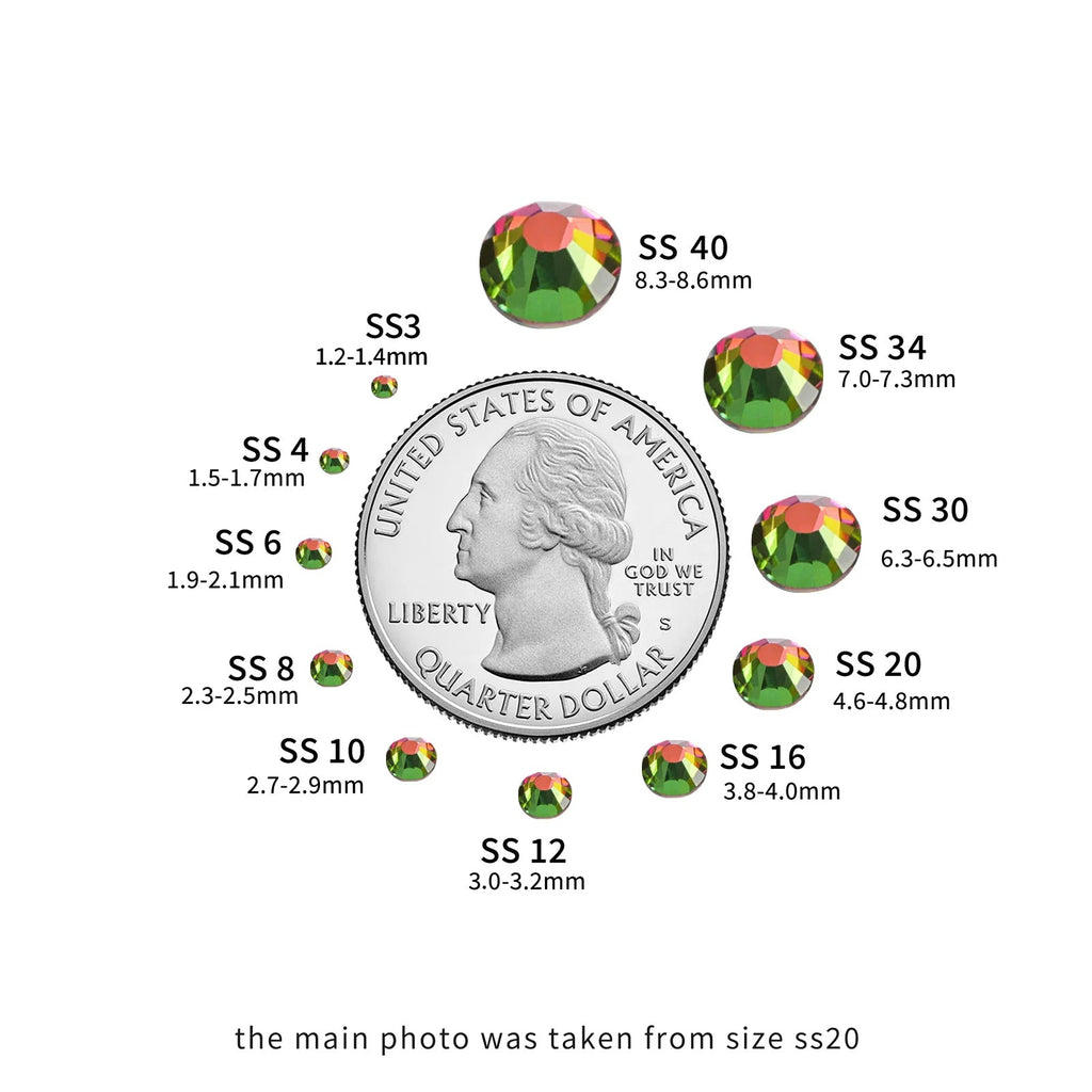 Hotfix Rhinestones, Crystal Rhinestones for Crafts Clothes DIY Decoration-Rainbow