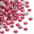 Flat Back Crystal Rhinestones Round Gems For Nail Art And Craft Glue Fix- Rose