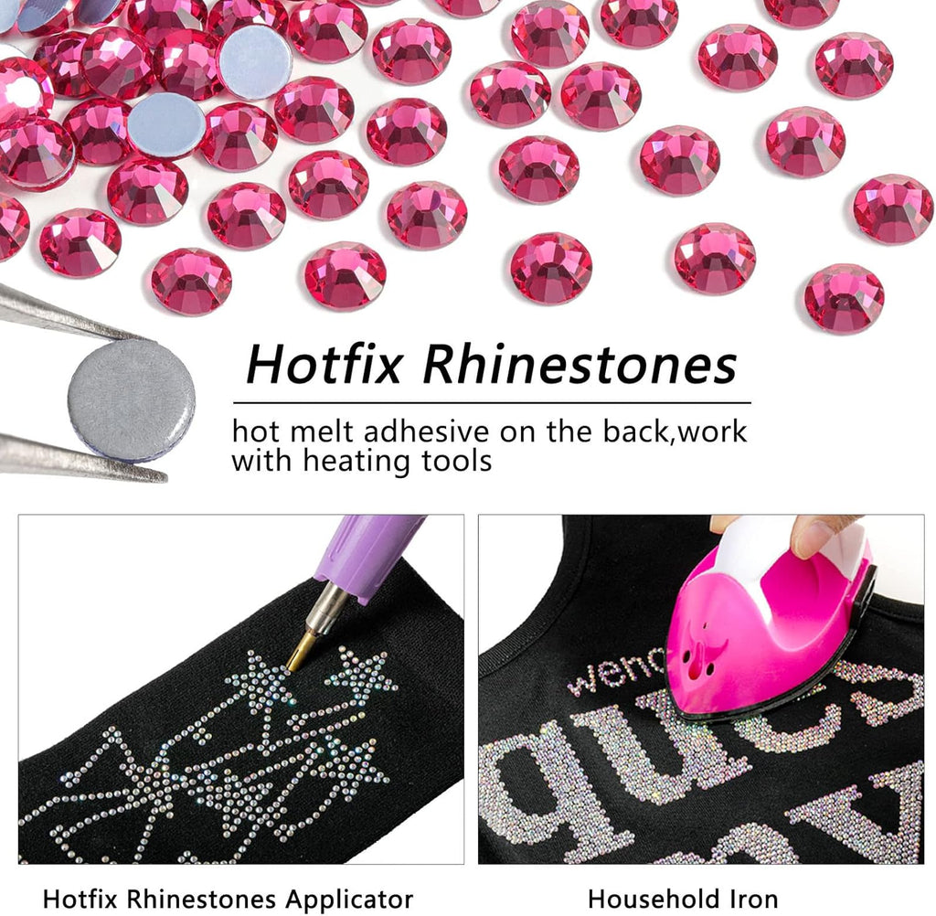 Hotfix Rhinestones, Crystal Rhinestones for Crafts Clothes DIY Decoration-Rose