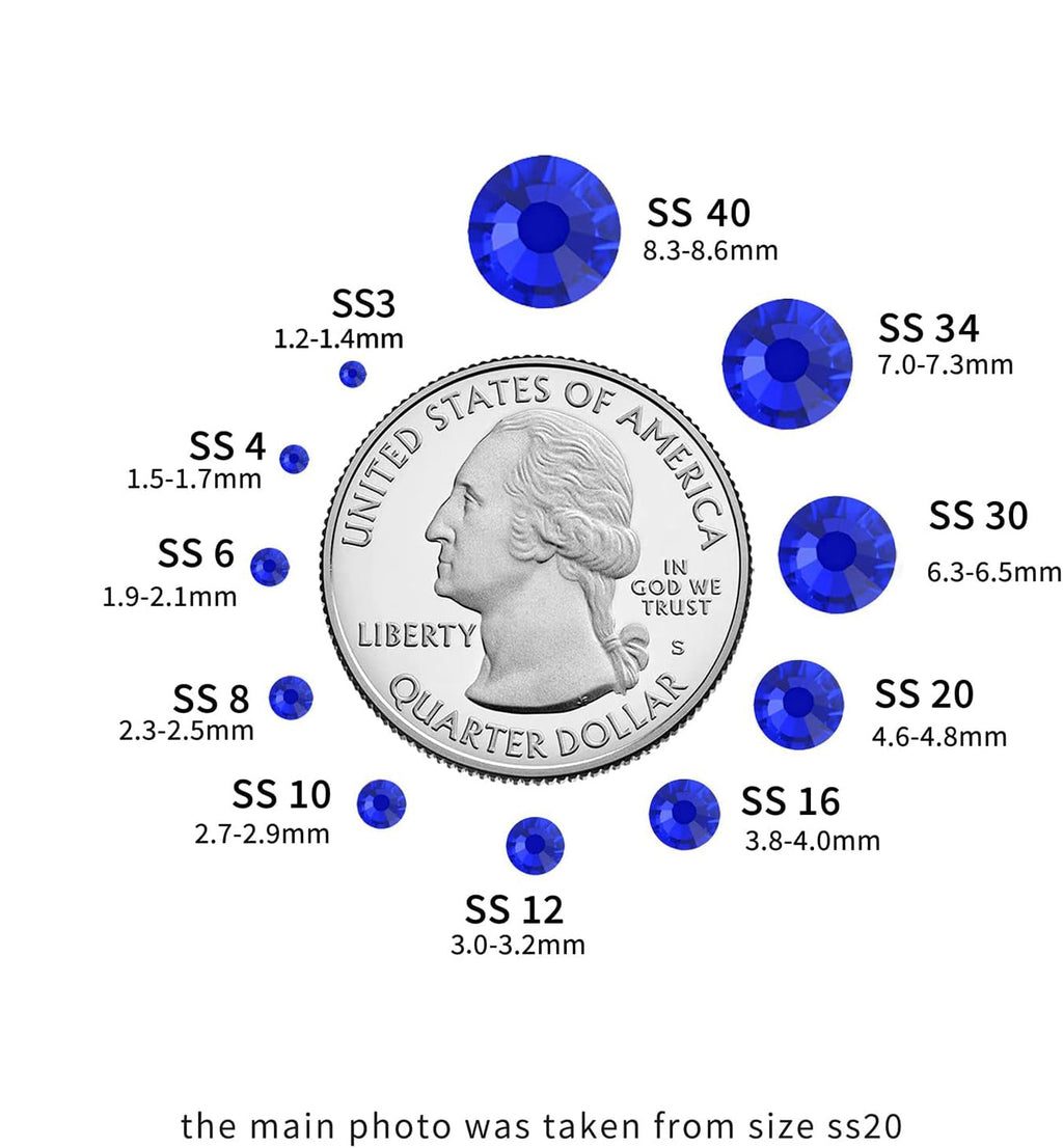 Hotfix Rhinestones, Crystal Rhinestones for Crafts Clothes DIY Decoration-Sapphire