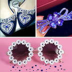 Flat Back Crystal Rhinestones Round Gems For Nail Art And Craft Glue Fix - Sapphire