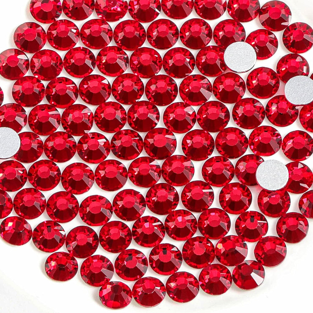 Flat Back Crystal Rhinestones Round Gems For Nail Art And Craft Glue Fix - Siam