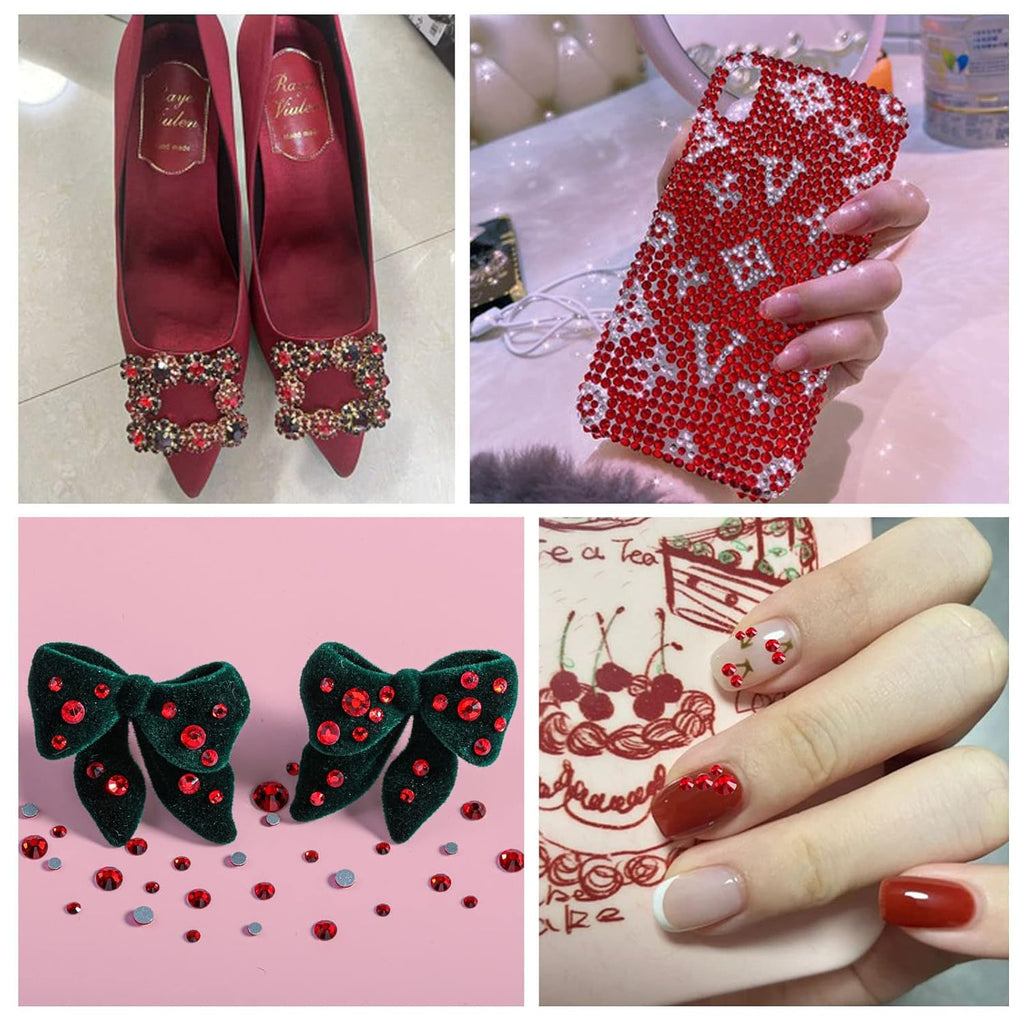 Flat Back Crystal Rhinestones Round Gems For Nail Art And Craft Glue Fix - Siam