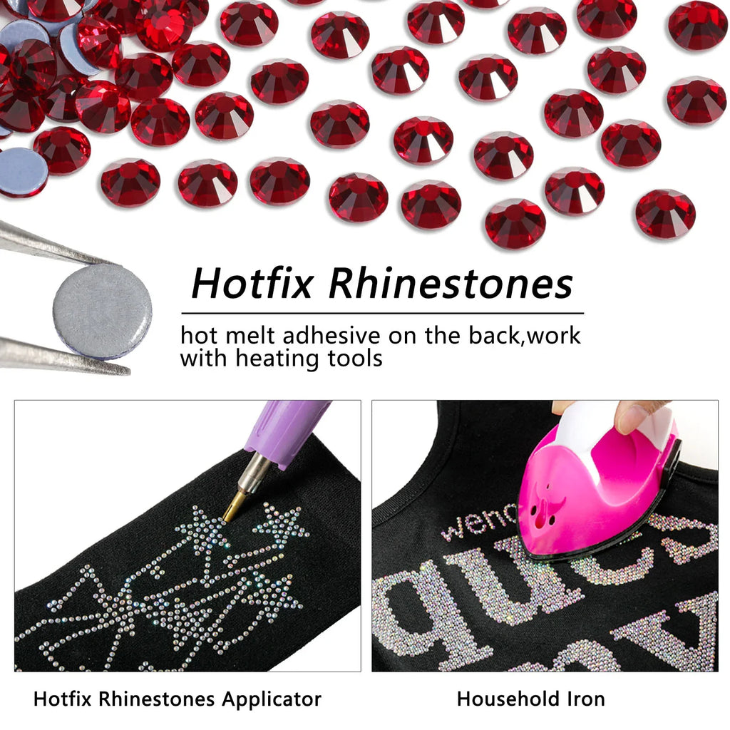 Hotfix Rhinestones, Crystal Rhinestones for Crafts Clothes DIY Decoration- Siam