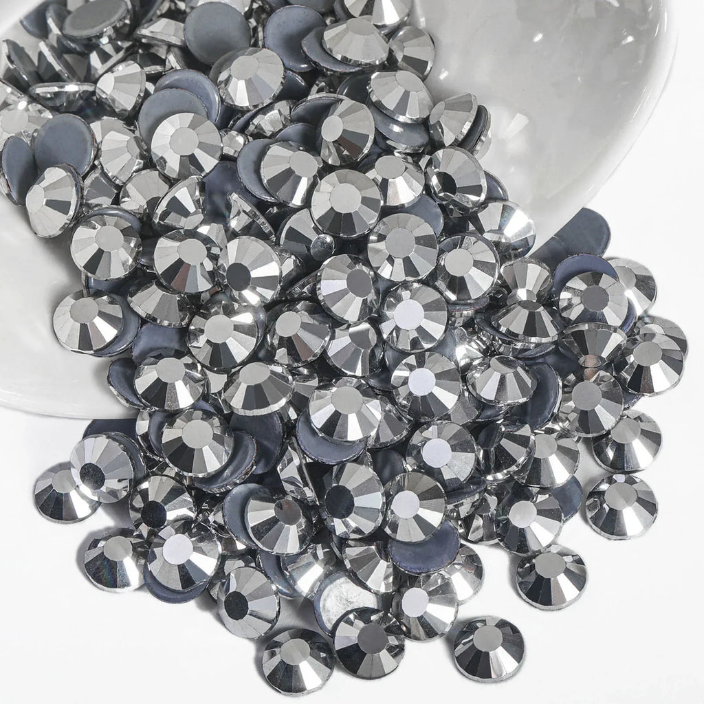 Hotfix Rhinestones, Crystal Rhinestones for Crafts Clothes DIY Decoration- Silver Hematite
