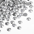 Flat Back Crystal Rhinestones Round Gems For Nail Art And Craft Glue Fix - Silver Hematite